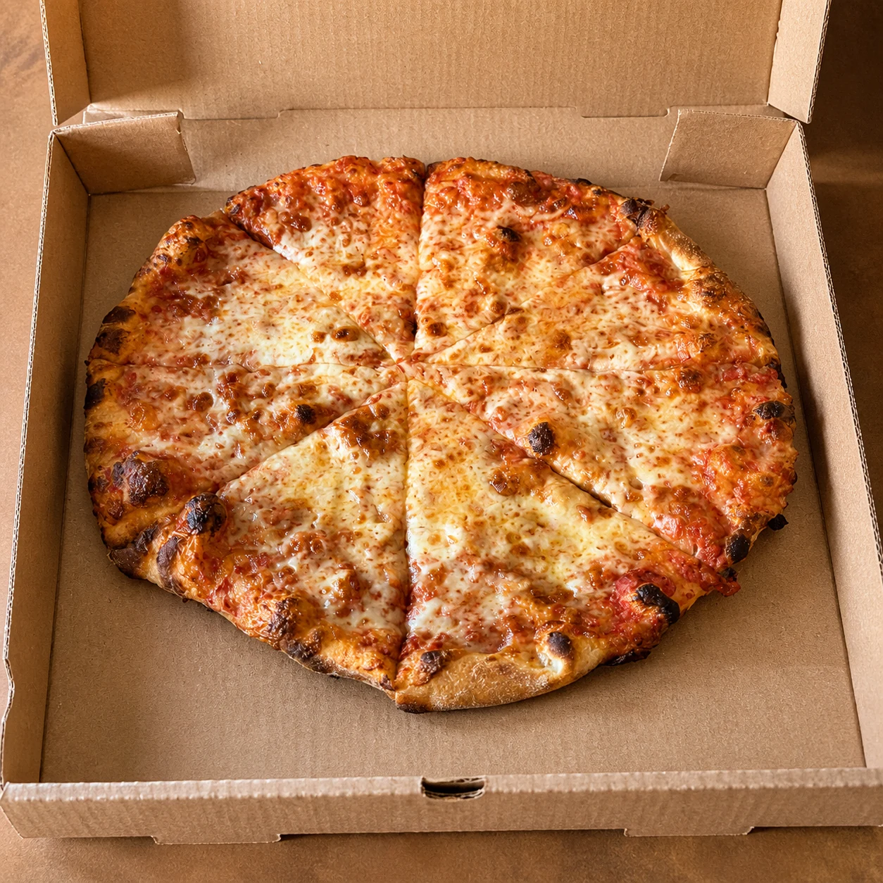 Tony’s classic cheese pizza in its box